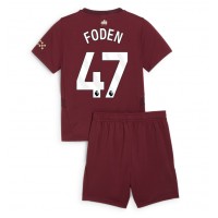 Maglia Calcio Manchester City Phil Foden #47 Terza Divisa Bambino 2024-25 Manica Corta (+ pantaloncini)